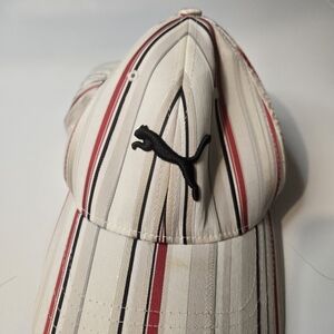 Puma Men's Tan, White & Black Pinstripe Baseball Cap With Logo